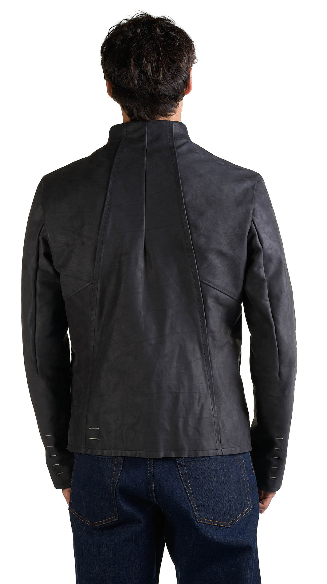DANIELE BASTA LEATHER AND SILVER JACKET